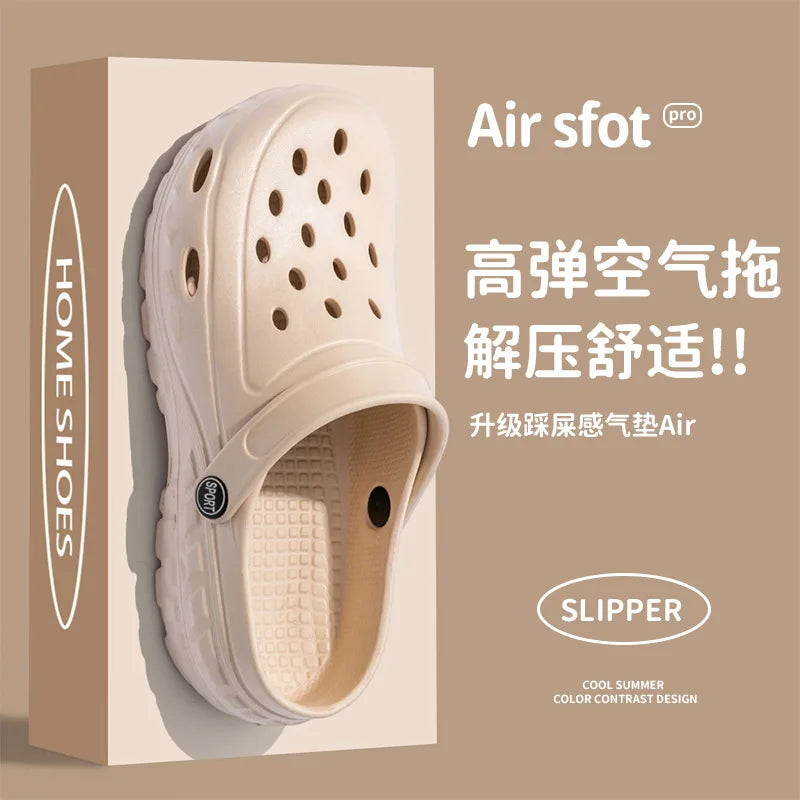 Summer Women Clogs Female Sandals Thick Bottom Home Slides/Soft EVA Dry Wedges Platform Garden Shoes Beach Sandals Home Slippers