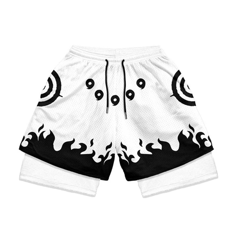 Stylish 2 in 1 Workout Running Shorts for Men Gym Athletic/Quick Dry Shorts with Liner Summer Casual Print Shorts with Pockets