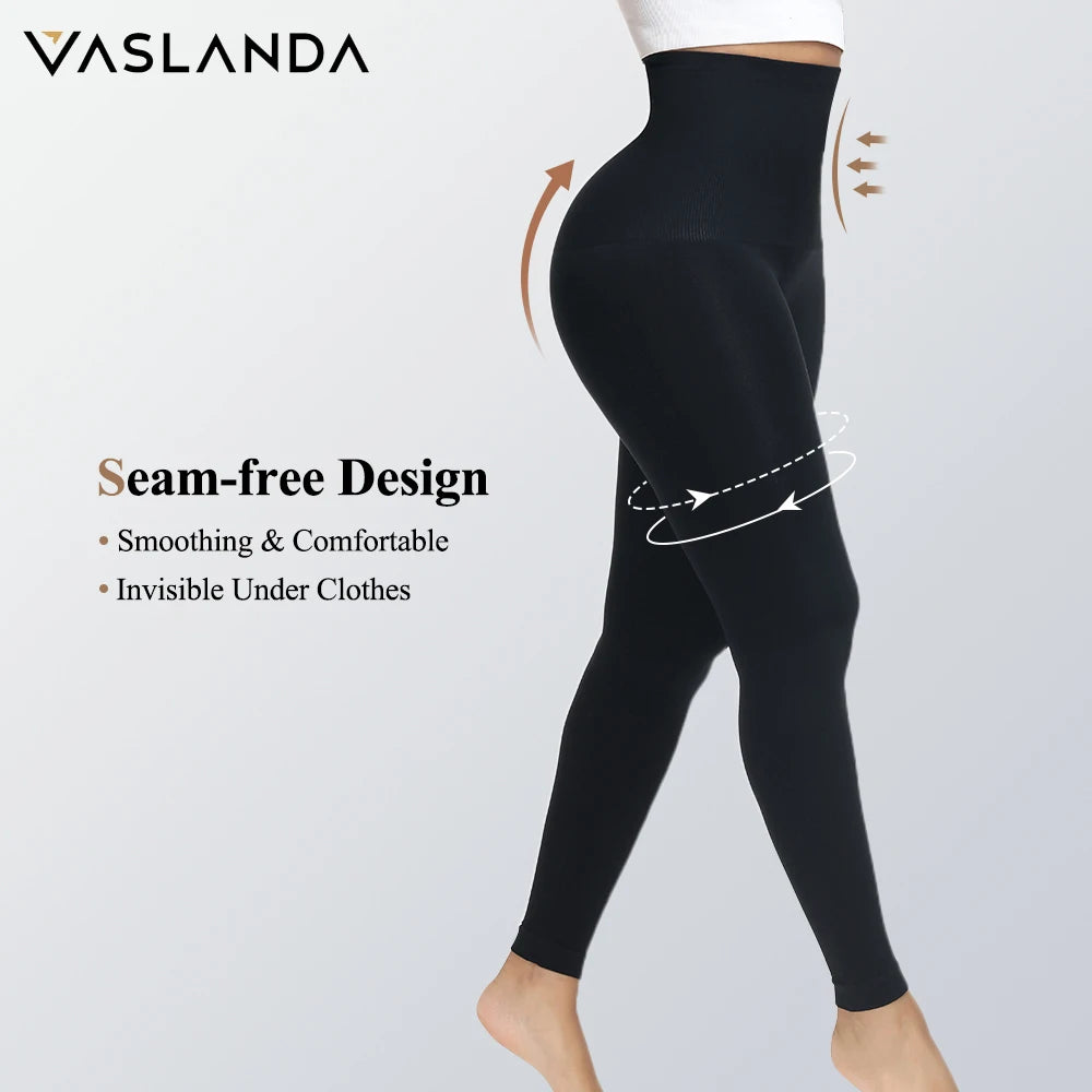 Vaslanda High Waisted Tummy Control Compression Leggings for Women/Women's Soft Yoga Pants for Running Non See Through Plus Size