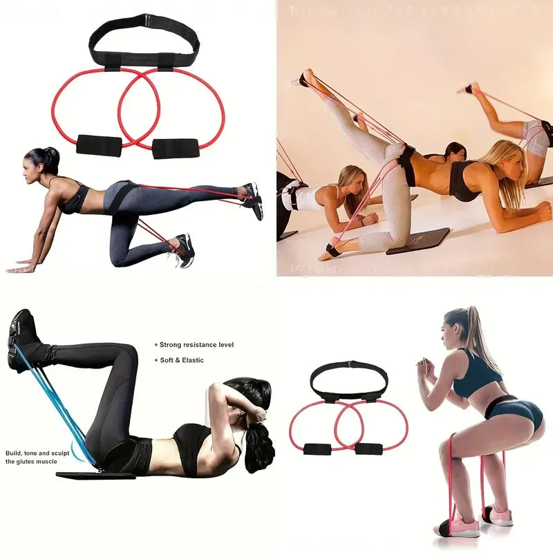 Yoga Leg Butt Lifting Elastic Traction Belt Hip Fitness/Stretch Resistance Band Elastic Rope for Workout Training