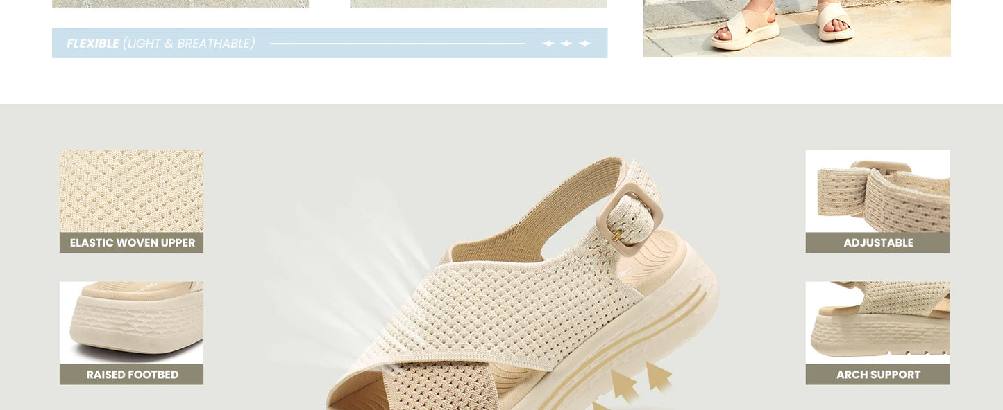 Women's Comfortable Walking Sandals Platform/ \Sport Orthopedic Sandals with Arch Support