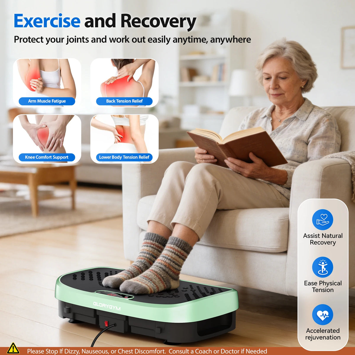 Vibration Plate Fat Burning Machine 120 Levels 330lbs Quiet Operation/Whole Body Workout Platform for Home Gym Balance Training
