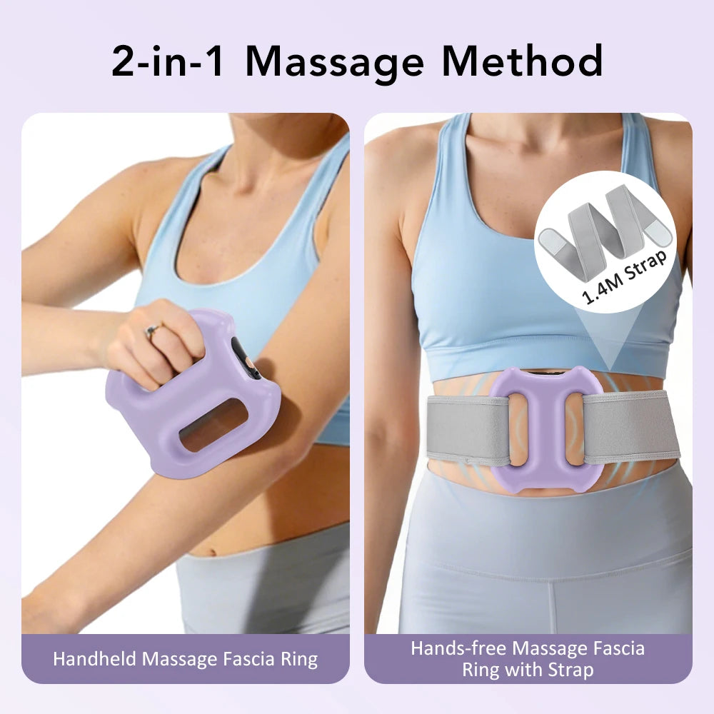 Electric Body Fascia Ring Portable Dual-Ring Vibration Fascia Massager/For Back Waist Arm Leg Fat Burning Weight Loss