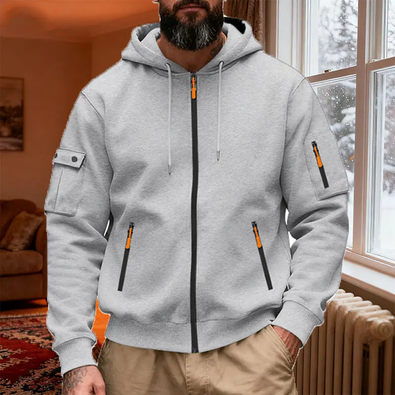 Men's Lightweight Insulated Winter Jacket With Hood Casual Windproof/Zipper Collar Jacket, Golf Windproof Hooded Jacket