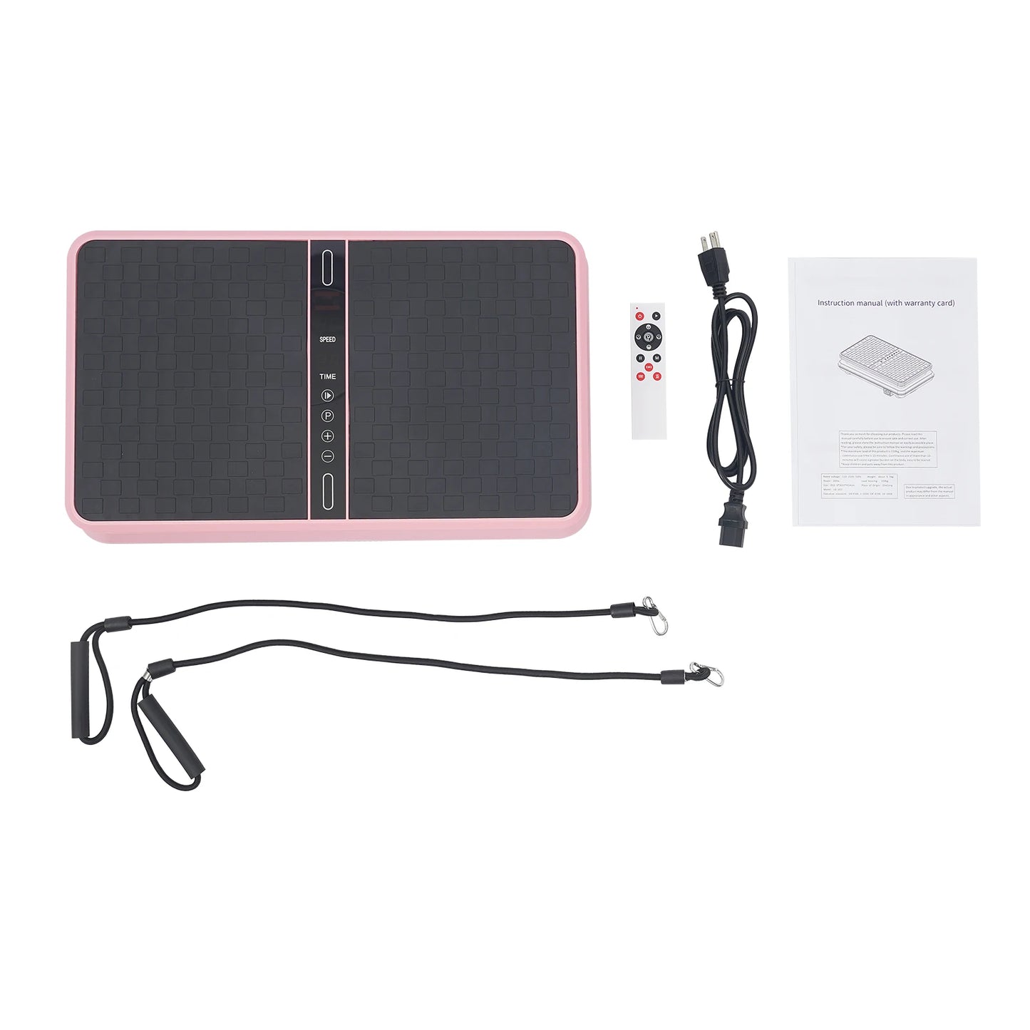 Vertical Vibration Plate Machine 330LBS Capacity Whole Body/Workout Fitness Equipment w/ Remote Control & Resistance Bands