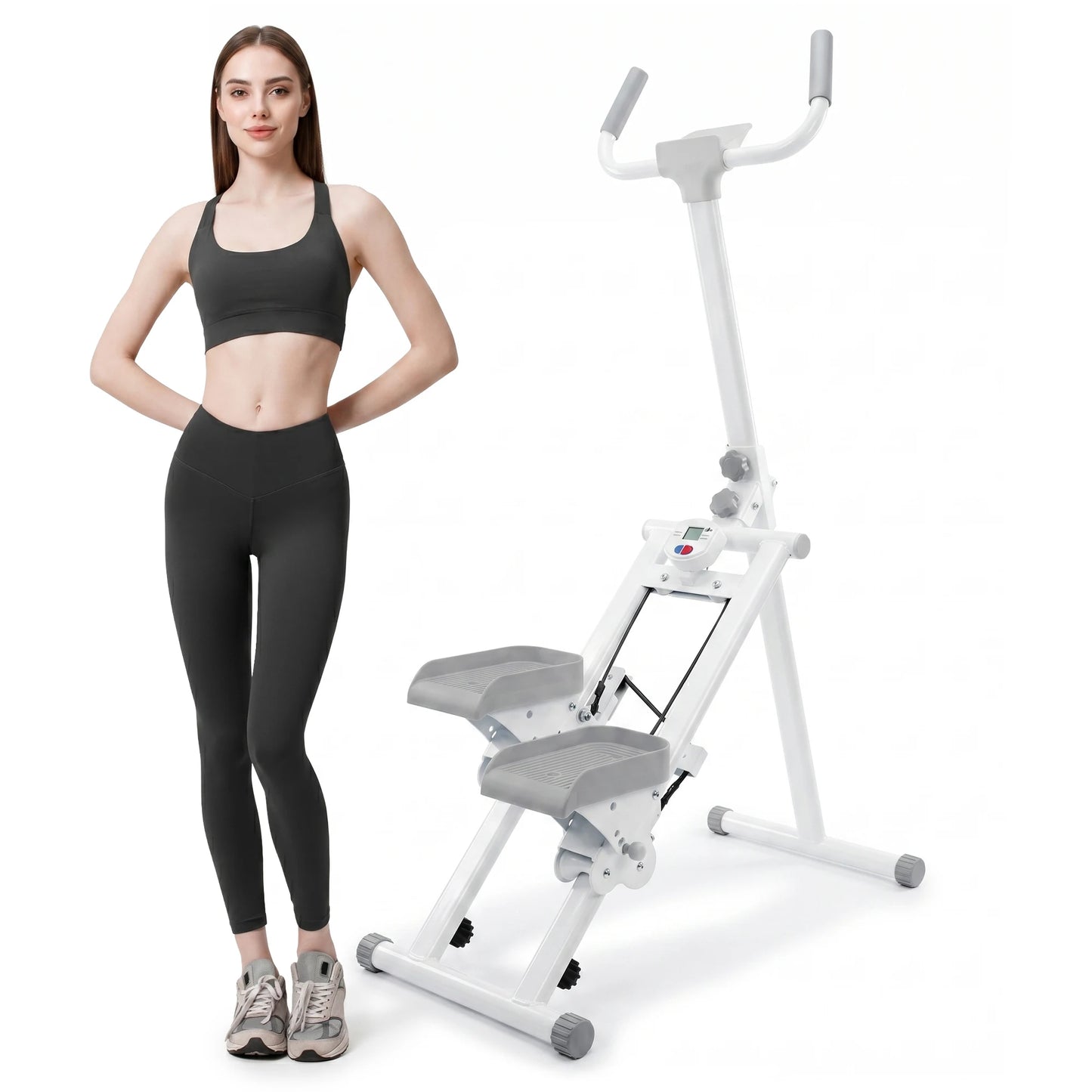 Stair Stepper Machine, Vertical Climber w/ LCD Display/Compact Cardio Step Trainer for Full-Body Home Workouts