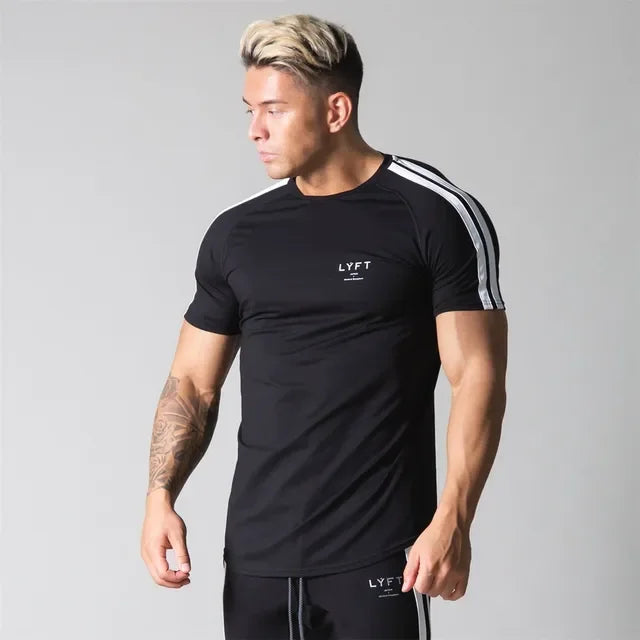 Gym Fitness Shirt Men Running Sport T-shirt Short sleeve Cotton Tee/Top Summer Male Bodybuilding Training Workout Shirt