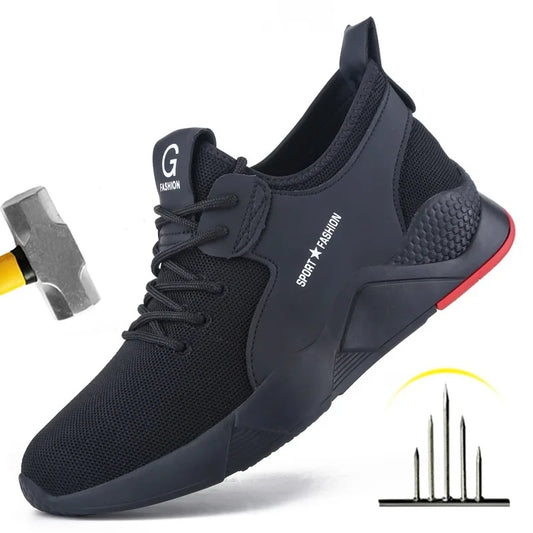 New Indestructible Man Safety Shoes/Light Non-Slip Work Sneakers Breathable Shoes Men