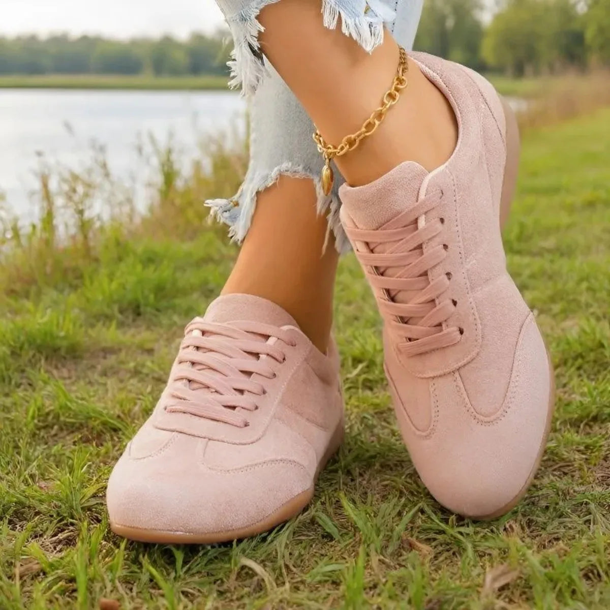 Women's Casual Flat-Soled Non-Slip Wear-Resistant Sport Spring/Autumn Round-Toe Soft And Comfortable Women Single Shoes