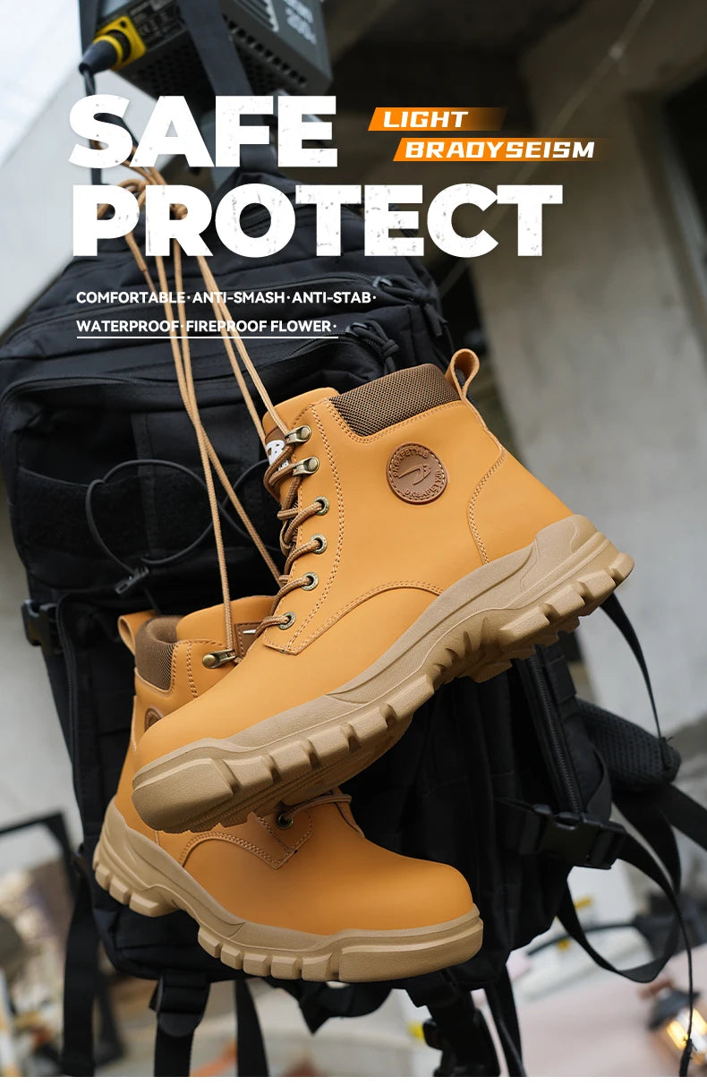 Men Safety Shoes Protective Sneakers Steel Toe Cap/Anti-smash Work Shoes Fashion Indestructible Boots Security