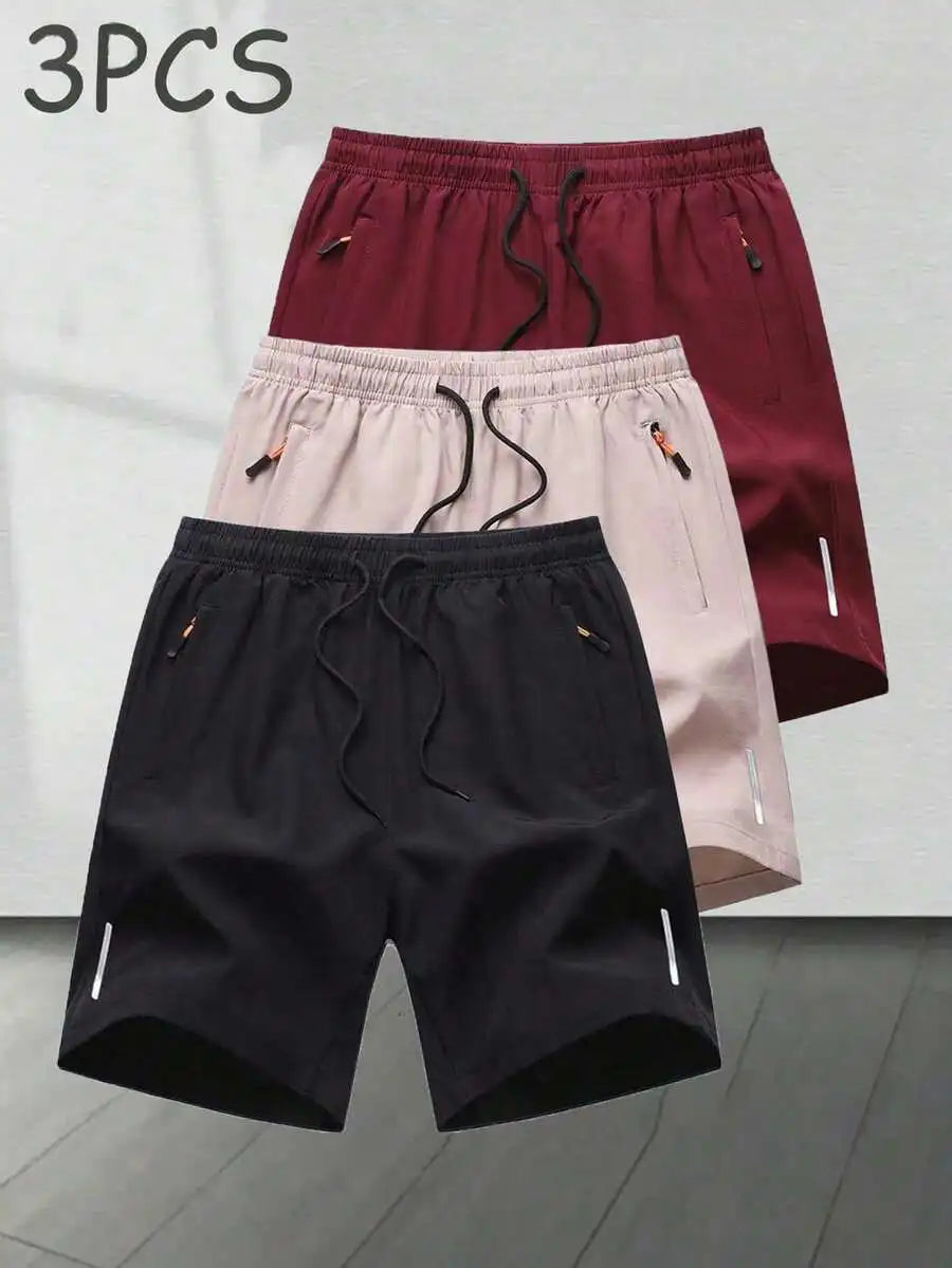 4pcs/Set Men's Casual Sports Shorts Loose Running Fitness/Training Breathable Bermuda Shorts Outdoor Beach Pants