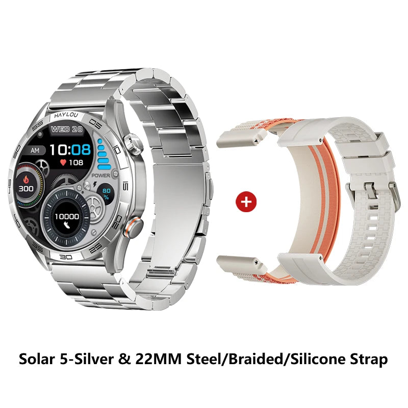HAYLOU Solar 5 Voice Calling Smartwatch 1.58'' AMOLED Display 60Hz Smart Watch/24H Health Monitoring Sports Smartwatch for Men