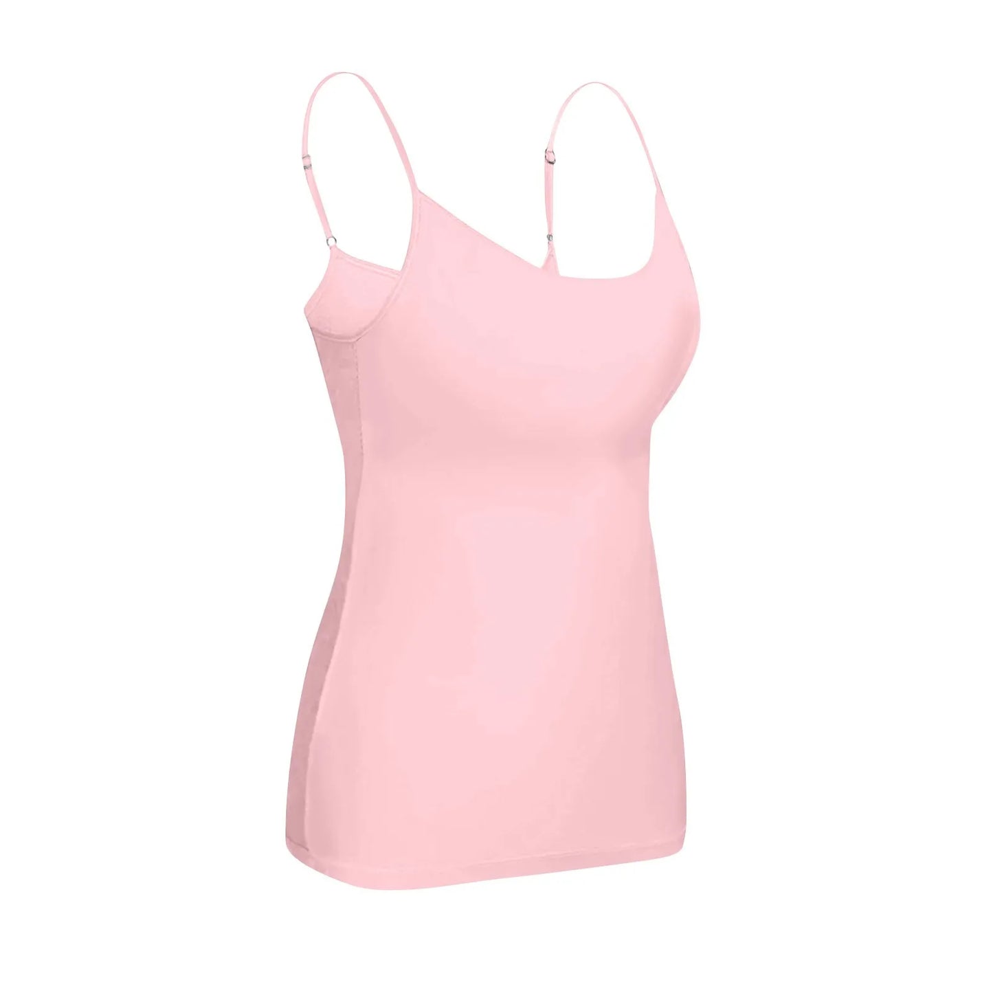 New Padded Bra Tank Top Women Modal Spaghetti Solid Cami Top Vest/Female Adjustable Camisole With Built In Bra Fitness Clothing