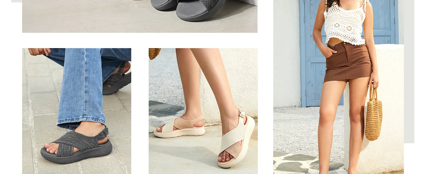 Women's Comfortable Walking Sandals Platform/ \Sport Orthopedic Sandals with Arch Support