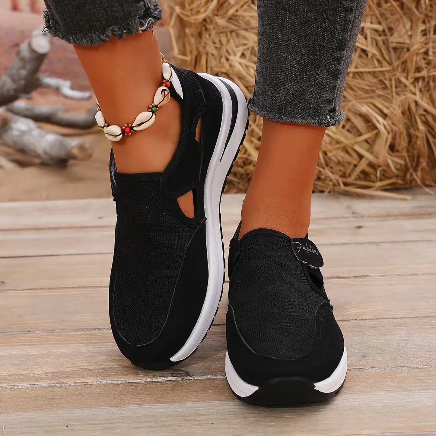 Women Sports Shoes Comfortable Soft Sole Flat Bottomed Low Cut/Mesh Breathable Women Casual Shoes Walking Sneakers