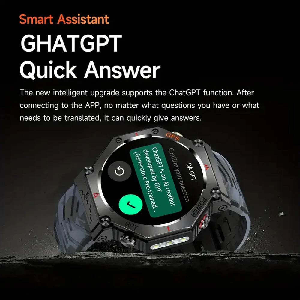 SENBONO GPS Smart Watch Men Built-in GPS/Bluetooth Call AI GPT Fitness Tracker Waterproof Military Sports Smartwatch for Men