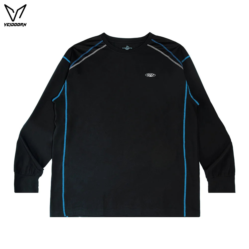 Veidoorn Men's Long Sleeve Workout Shirts Athletic Running/Base player Top for Gym Training Moisture Wicking Thermal Sportswear