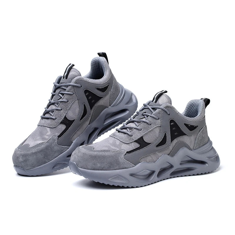 Men's Comfortable Soft-Soled Smash/and Puncture Resistant Work Shoes
