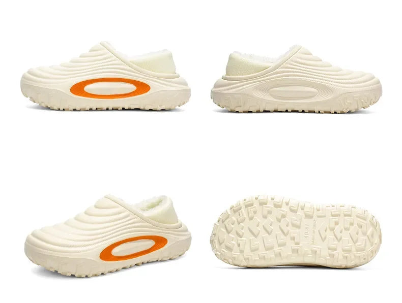 New Fashion Cotton Men's Slippers Winter Warm Plush Men Slides/Waterproof Men Indoor Outdoor Men's Warm Shoes