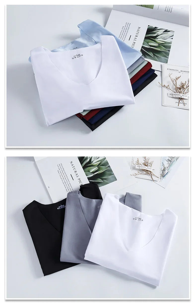 Undershirts Men's Underwear Summer Vest Men Traceless Ice Silk/Tank Top Slim Fit Sports Fitness Sleeveless Breathable Singlet