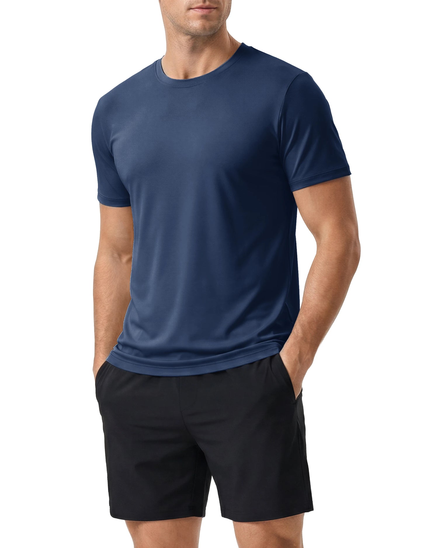 Men's UPF 50+ Shirt Sun Protection SPF UV Moisture Wicking/Lightweight Quick Dry Swim Rash Guard Short Sleeve Athletic Running
