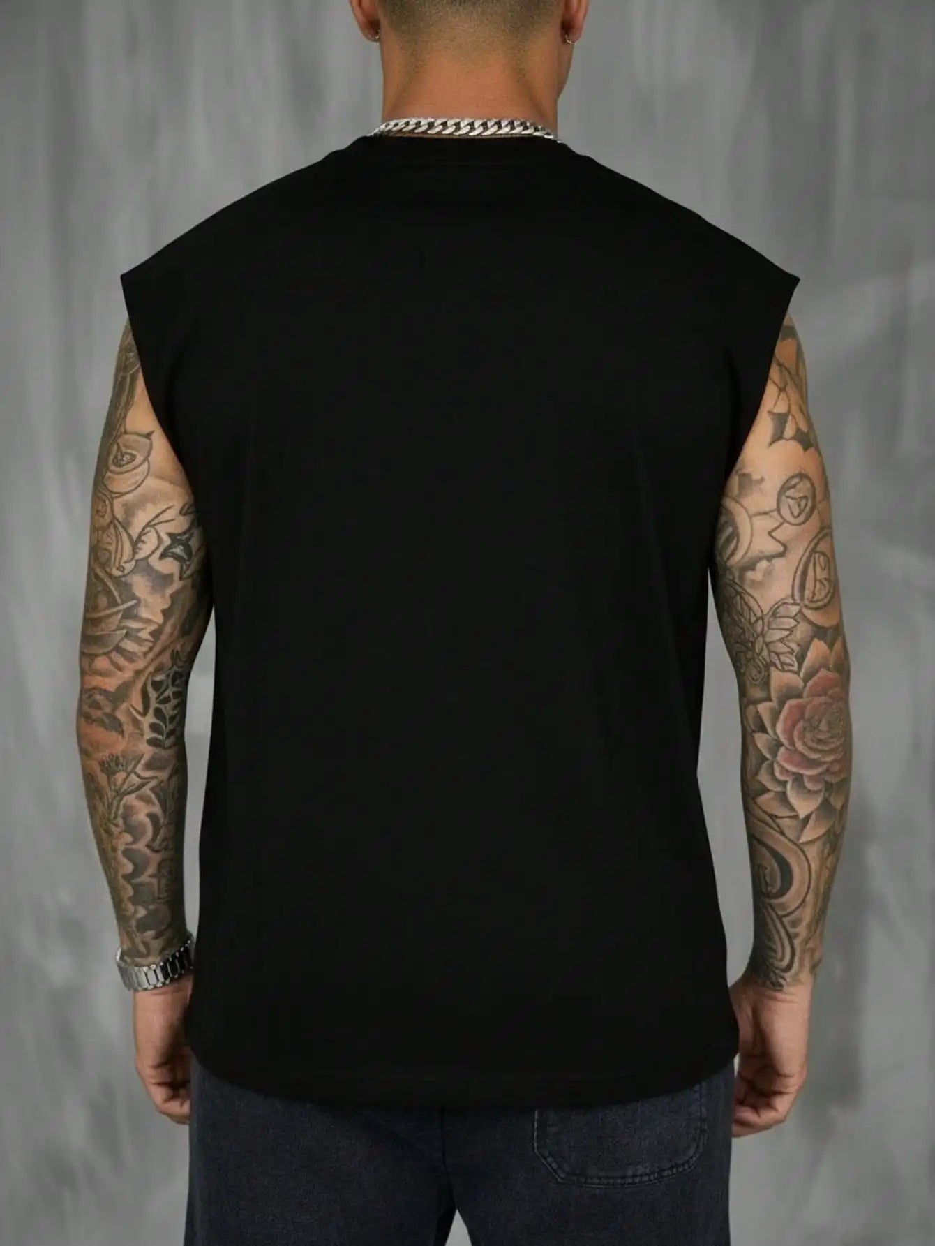 Men's White Sleeveless T-Shirt Tank Top Casual Loose Fit O-Neck/Basic Vest Summer Gym Workout Streetwear Tops