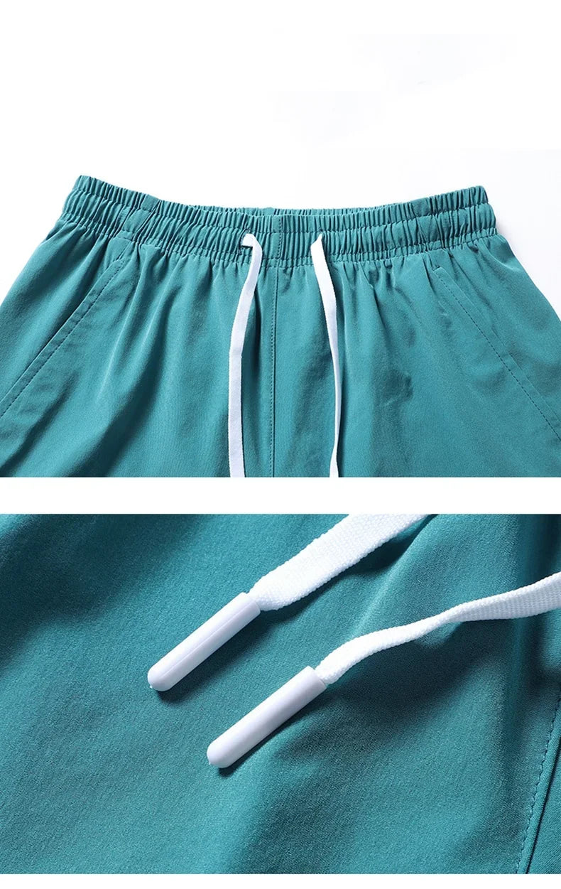 Men New Summer Beach New Models Solid Color Fashion/Leisure Comfortable Elastic Waist Double Pockets Cool Sports Shorts