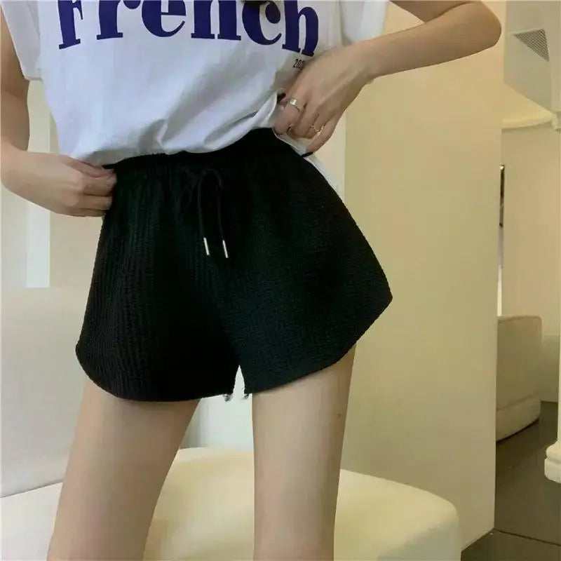 Women Gym Fitness Running Shorts Women's Summer Thin Style Loose/Casual Large Size Wide Leg High Waist A-word Sports Hot Pants