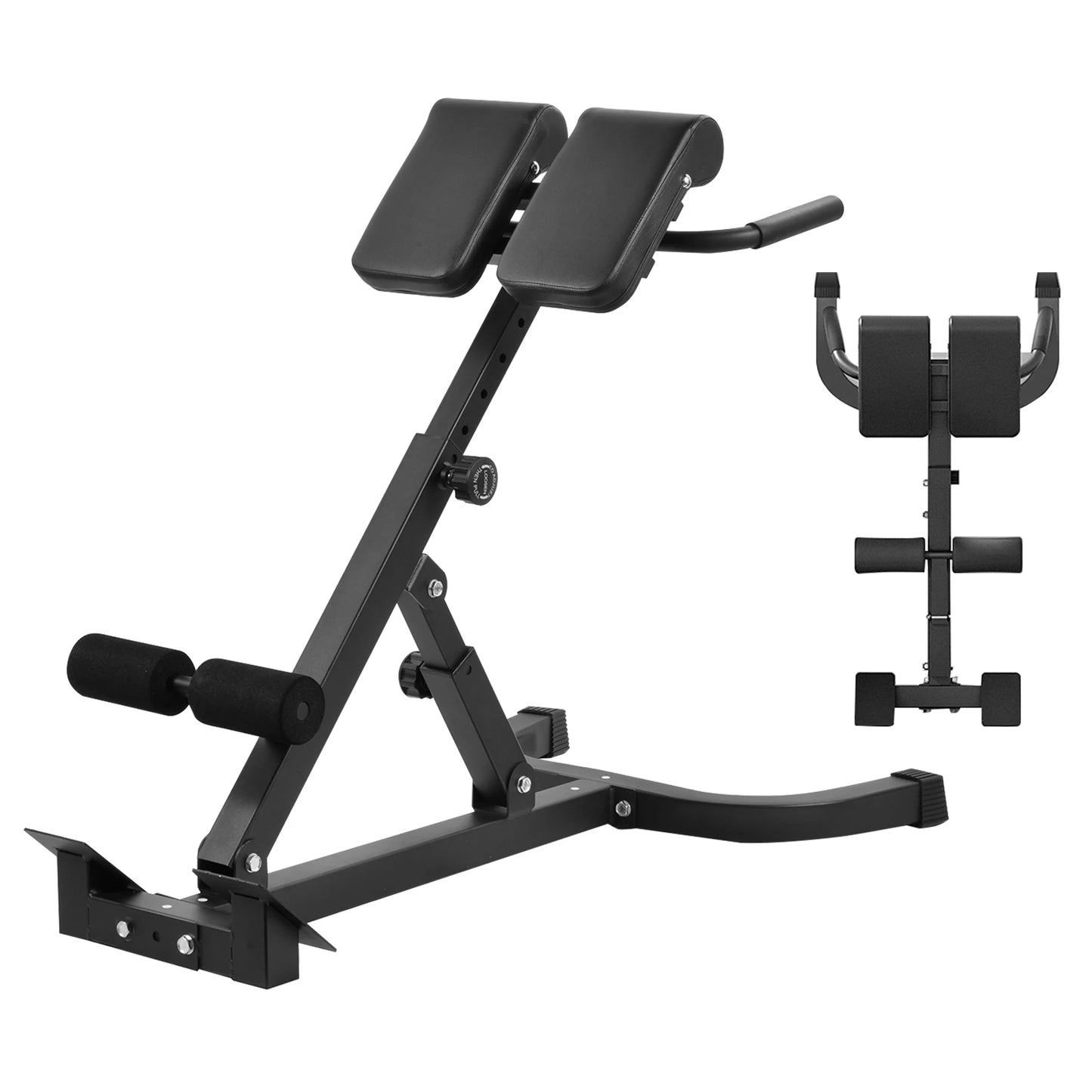 Adjustable Roman Chair for Home Gym Folding Hyperextension Bench for Lower Back/Heavy Duty Back Extender Machine with 5-Level Height Settings