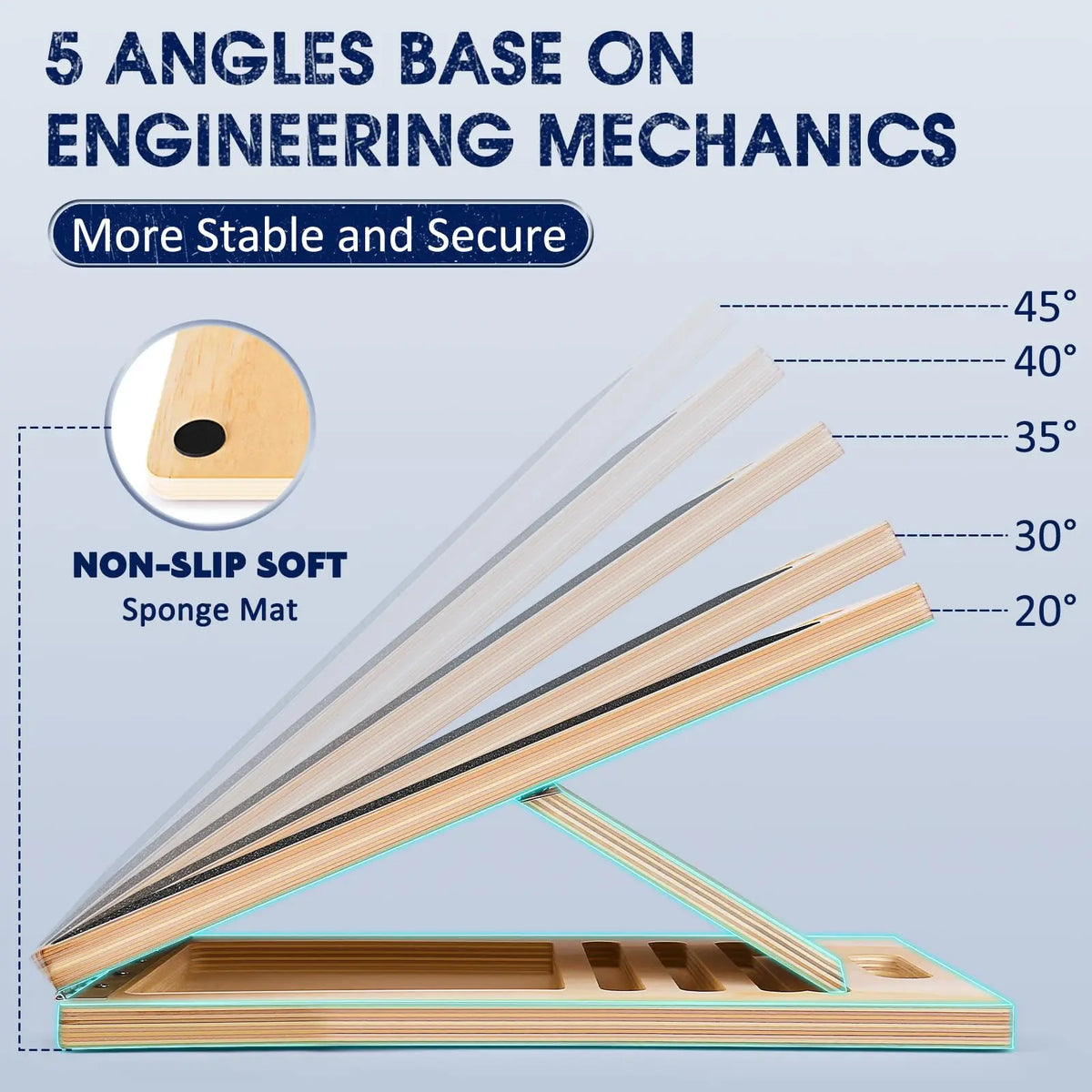 2 in 1 Wooden Balance Board & Calf Stretcher Slant Board/Adjustable Incline Ankle Stretch Board, Anti-Slip Wobble Board Foot Stretch