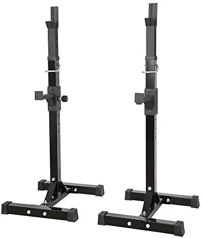 Pair of Adjustable Height 40"-66" Portable Dumbbell Racks/Sturdy Steel Squat Rack Barbell Free Bench Press Stands Home Gym