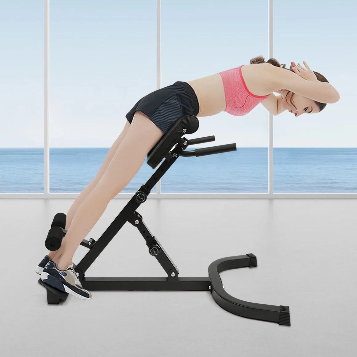 Roman Chair Back Extension Machine 330LBS Back Extension/Roman Chair Abdominal Exercise Equipment Multi-Functional