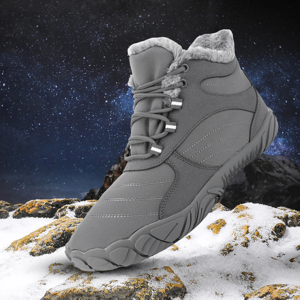 Winter Plush Boots Warm Fur Shoes Non Slip Wide Toe/Barefoot Shoes Waterproof Outdoor Trekking Shoes for Hiking Walking