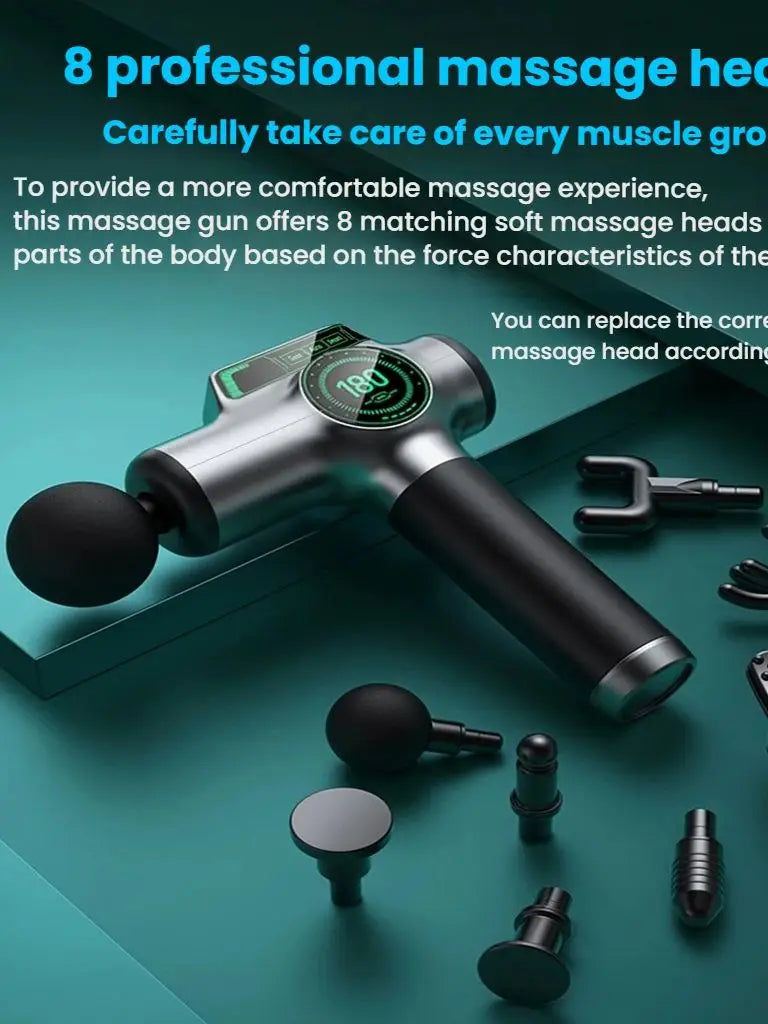 High Performance Percussion Massage Gun with LCD Display/and Long Battery Life Deep Tissue Muscle Therapy for Back Neck Shoulder