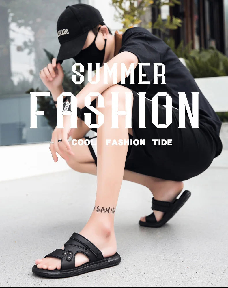 Summer Men Sandals Open Toe Flat Men's Casual Shoes Outdoor/Walking Sandals for Men Beach Shoes hombre Men slippers