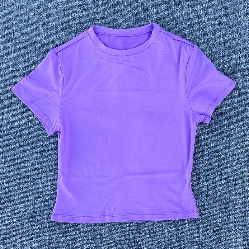 Women's Tight Fitting Sports T-shirt Quick Drying Short Sleeved Yoga T-shirt/Pilates Running Exercise Fitness Short Sleeved