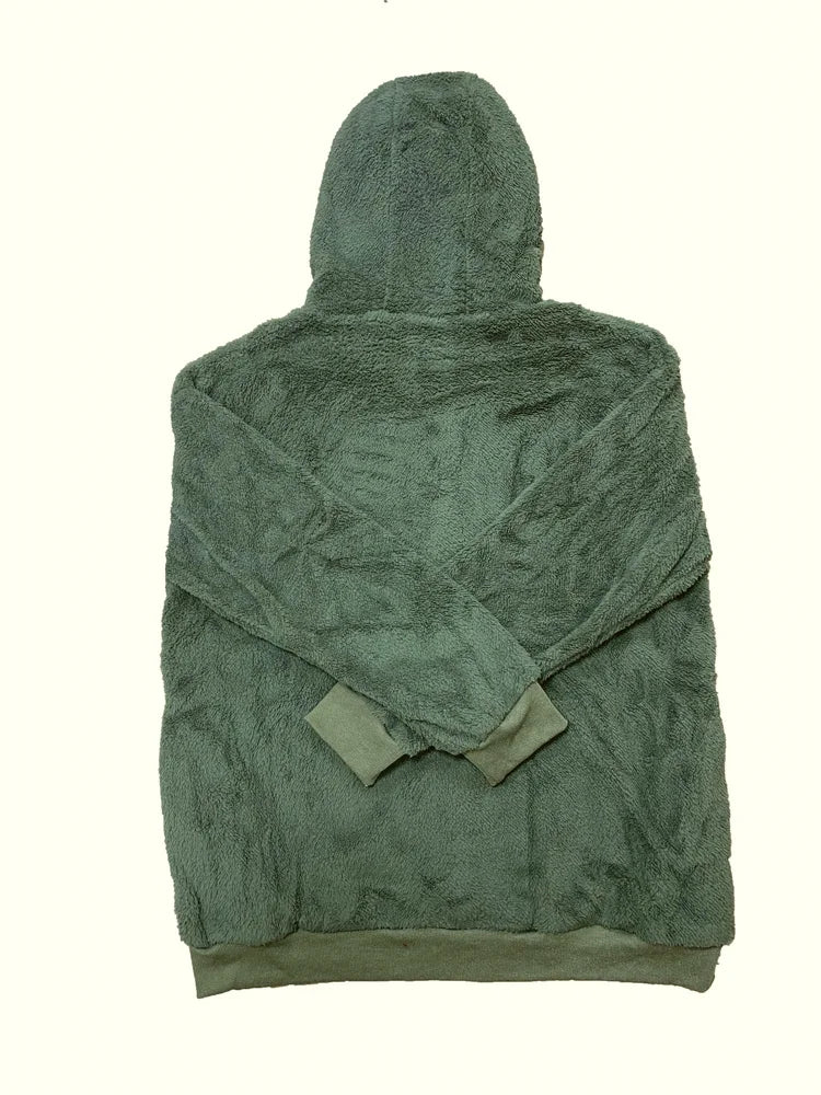 Winter Warm Women Jackets Plush Casual Loose Fleece Plaid Y2K Hooded/Zipper Fashion Cashmere Warm Solid Color Oversize Coat