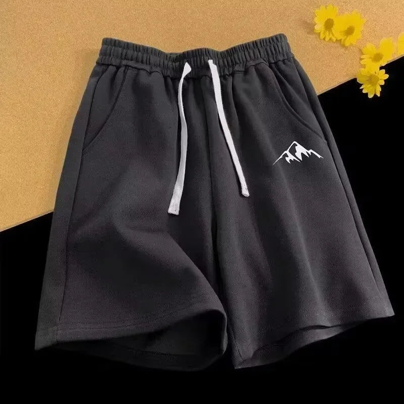 M-8XL Oversized Shorts Men's Casual Shorts Chinese Style Minimalist/Mountain Range Print Shorts Couple Basketball Short Pants
