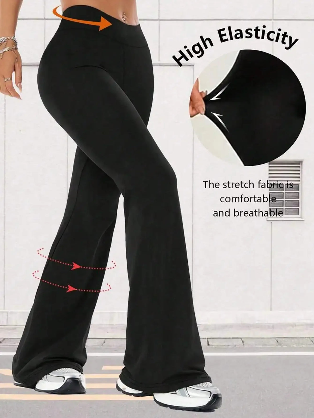 Women's High Waist Flare Yoga Pants Wide Leg Yoga Pants/Loose Casual Sports Leggings For Fitness