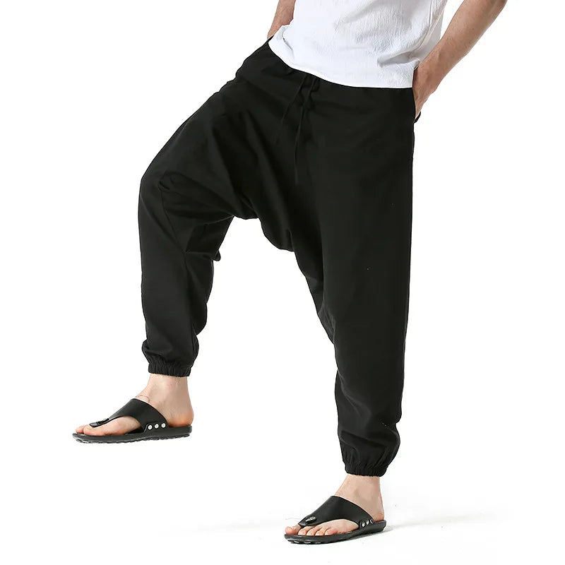 New Men Harem Pants Sweat wear Baggy Casual Yoga Loose Cotton/Sport Jogging Pants Cross Pants for Men Streetwear