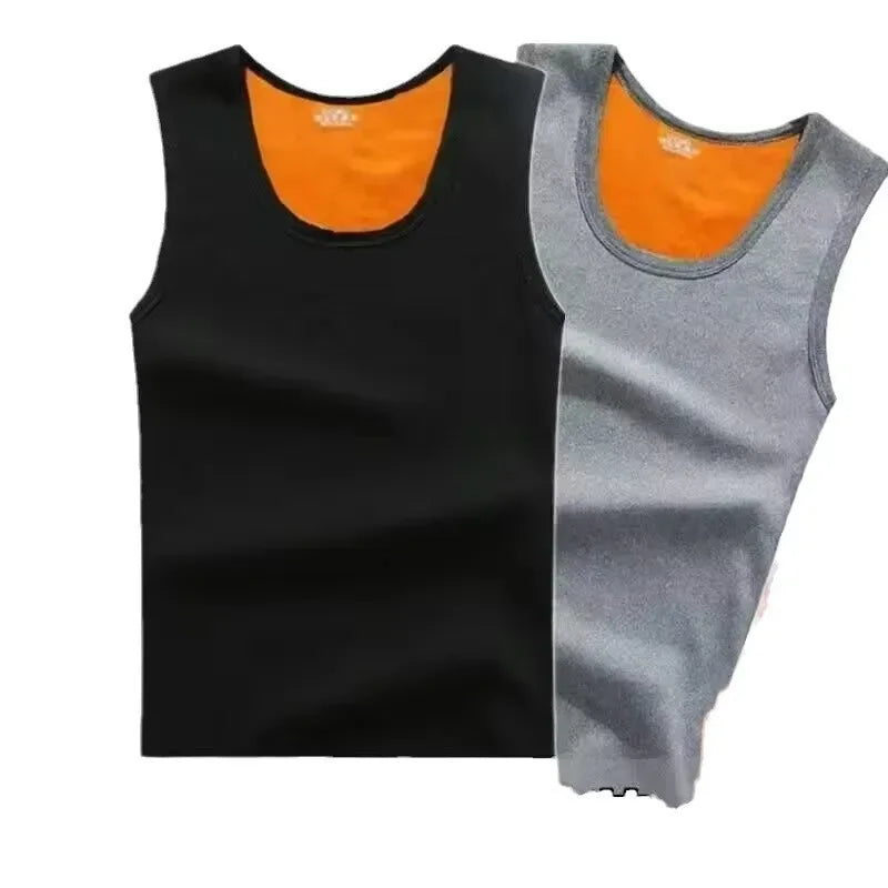 Men's Fashion Thickened Slim Fit Vest Autumn Winter Casual Wear/Protective Base Layer Tank Top for Teens And Adults