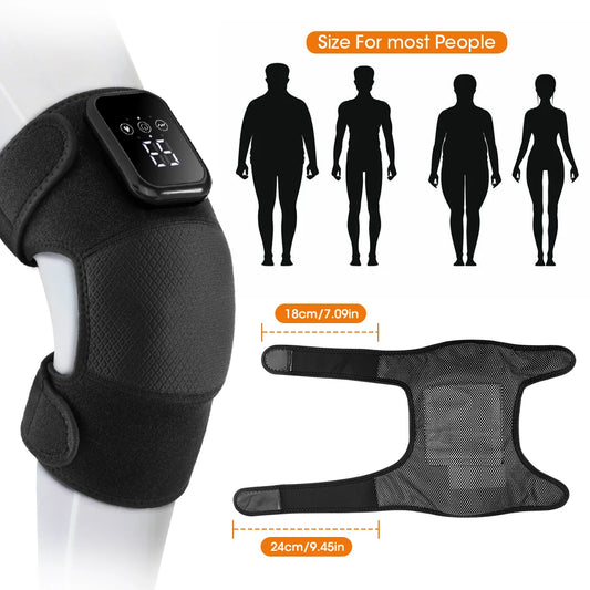 Smart Vibration Massage Knee Pad Heating Wrap Belt Larger Thermal/Area Joint Muscle Relaxation Brace Hot Compress Knee Massager