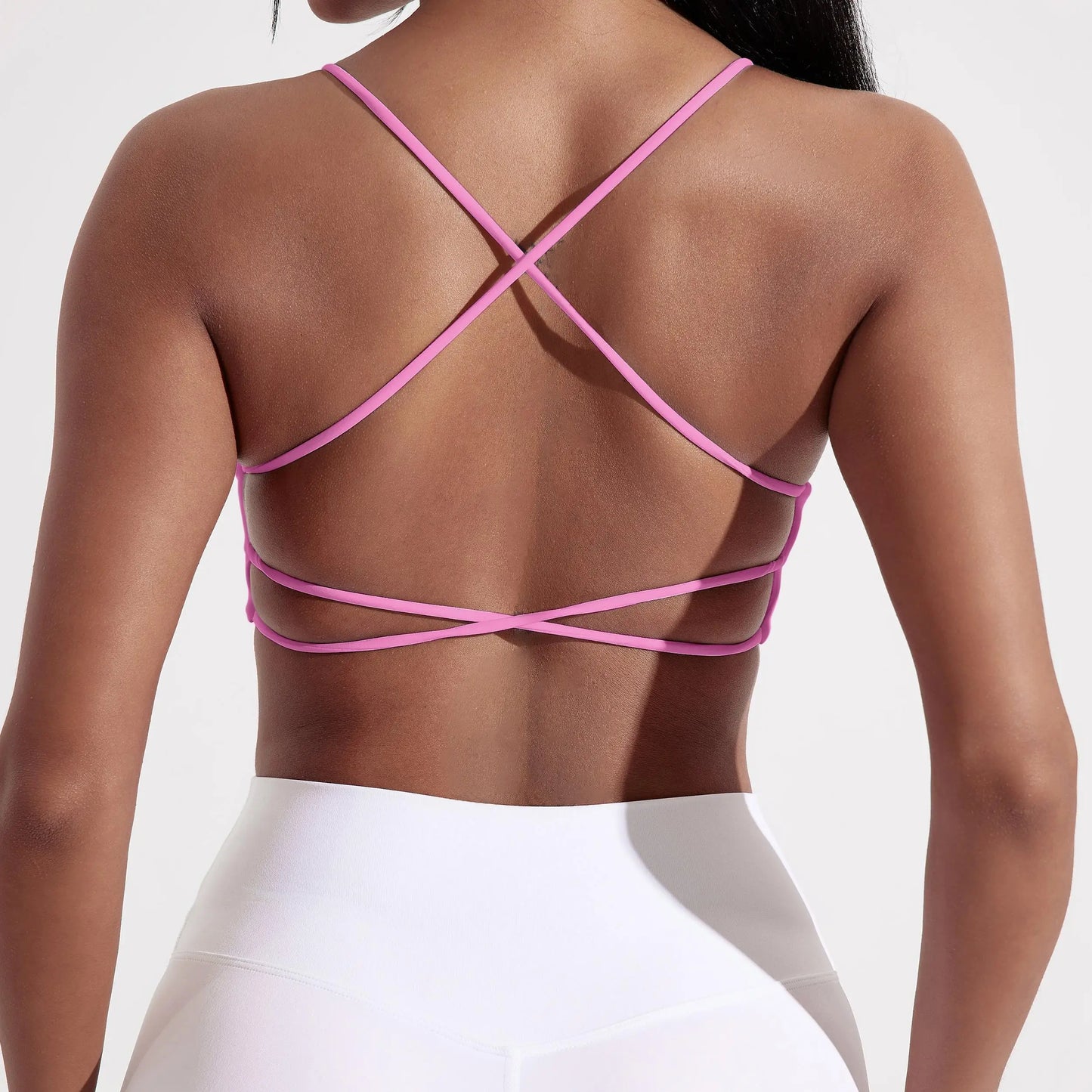 Solid Color Gym Yoga Underwear Women Cross Back Straps/Fitness Bra High Strength Tight Sport Top Comprehensive With Chest Pad