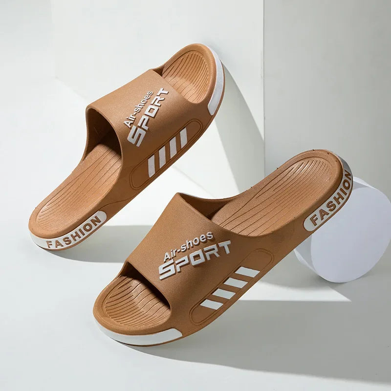 Fashion Men's Slippers PVC Soft Sole Non-slip Slides Casual/Outdoor Flip Flops Home Slippers New