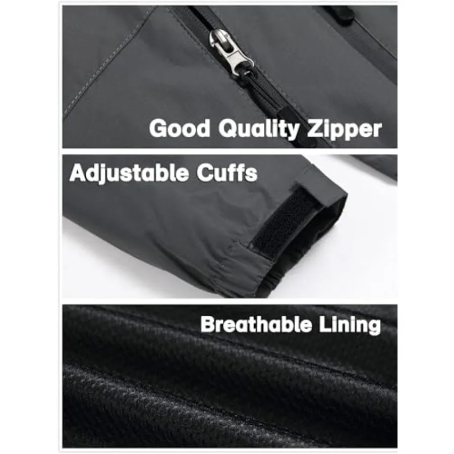 Men's Windproof Jacket Waterproof Lightweight Mountain/Sport Jacket for Men Hooded Windbreaker Raincoat