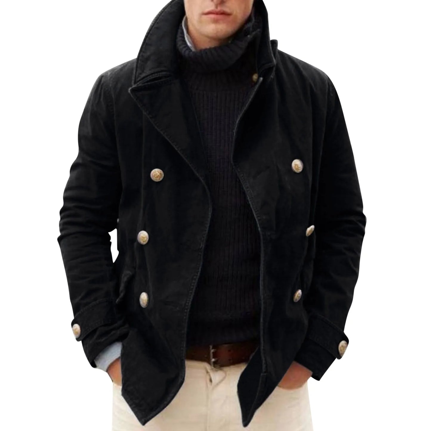 Winter Jackets For Men Long Men Tan Coat/Trench Mens Solid Color Open Jacket Coat Raincoat