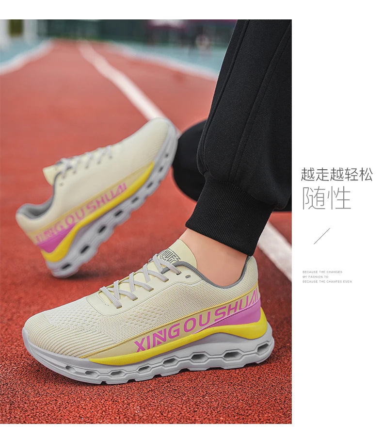 New men shoes Couple Mesh Sneakers Breathable Sports/Casual Shoes with Anti-Slip and Cushioning Running Shoes