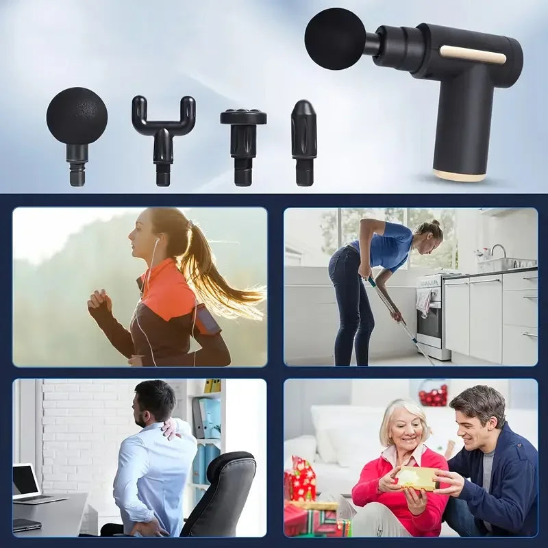 Massage Gun Fascia Deep Muscle Relax Body Neck Massager/Electric Fitness Equipment Noise Reduction Male Female Electric Fitness