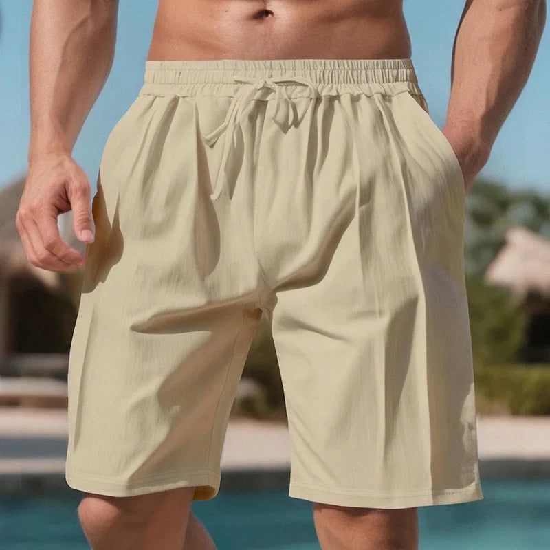Men Light Blue Quick Dry Beach Shorts Elastic Drawstring Waist Loose Fit/Knee Length Swim Trunks Lightweight Breathable Casual Shorts