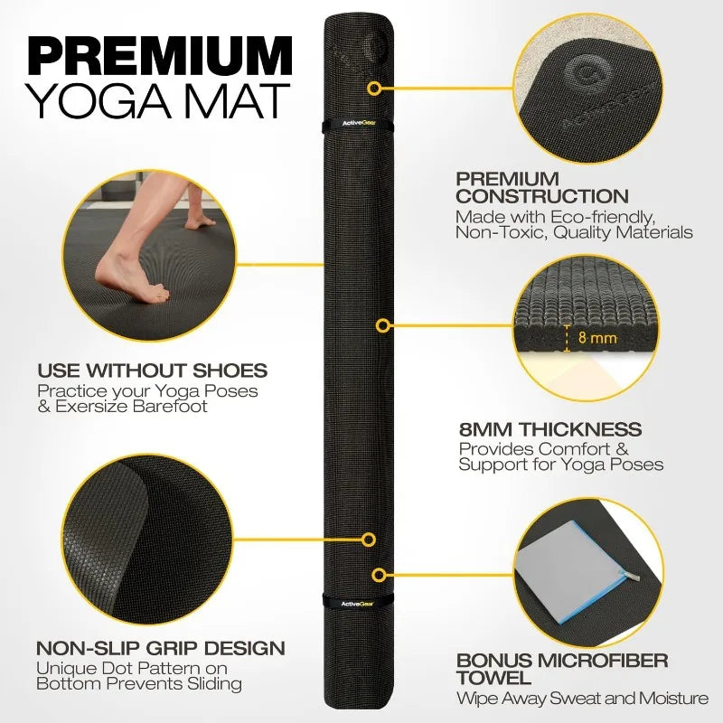 Extra Large Yoga Mat 10 x 6 ft - 8mm Extra Thick Durable Comfortable/Non-Slip & Odorless Premium Yoga and Pilates Mat for Home